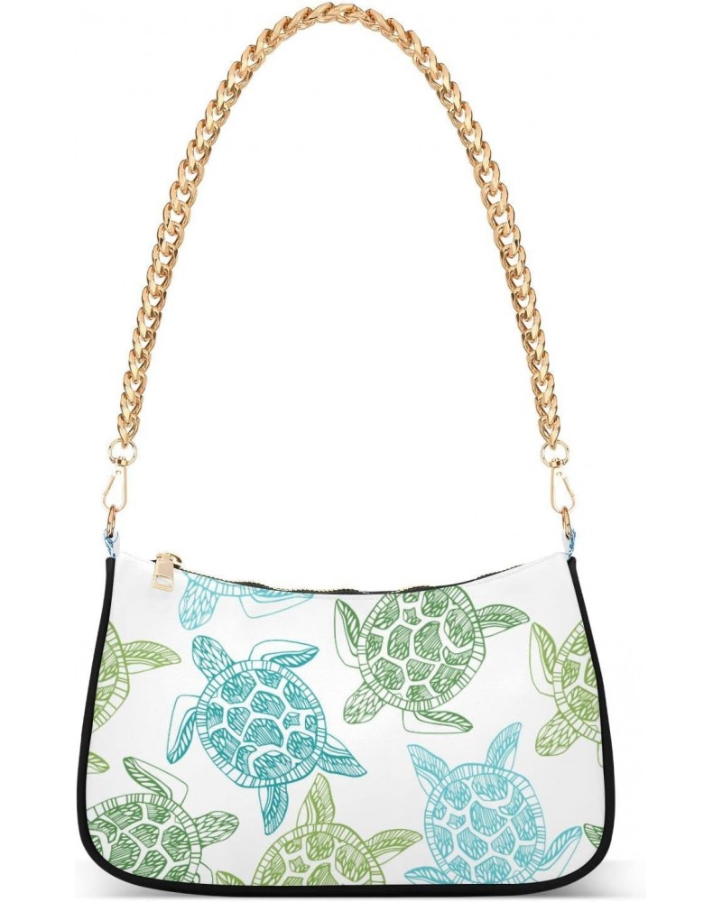 Turtles Shoulder Bag for Women Small Purse Clutch Purse Mini Purse with Chain Strap for Wife Women $13.50 Shoulder Bags