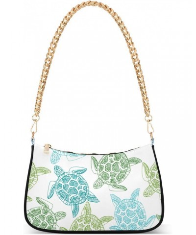 Turtles Shoulder Bag for Women Small Purse Clutch Purse Mini Purse with Chain Strap for Wife Women $13.50 Shoulder Bags