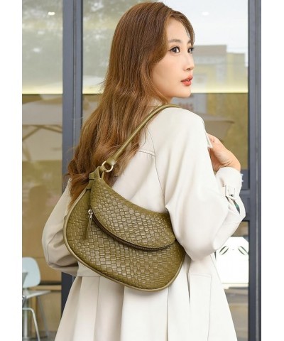 Woven Shoulder Bag Purse Y2K Women Stylish Clutch Bag Purse Retro Crossbody Bag White $19.54 Totes