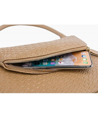 Woven Shoulder Bag Purse Y2K Women Stylish Clutch Bag Purse Retro Crossbody Bag White $19.54 Totes