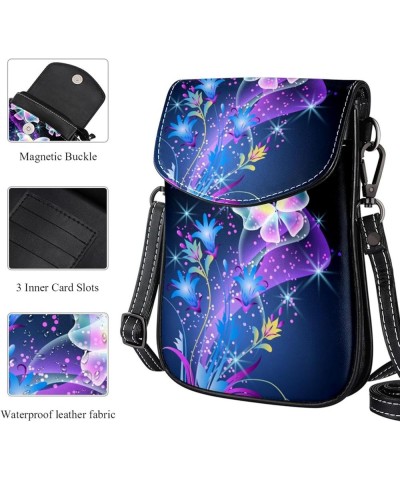 Stylish Leather Phone Bag - Crossbody Purse for Women - Classic & Functional Shoulder Bag Floral Pattern with Leaves Multicol...