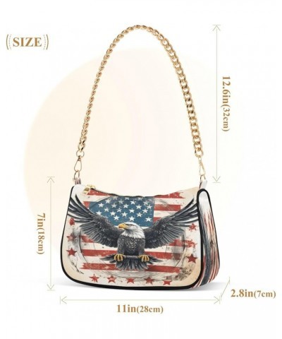 Shoulder Bags for Women American US Flag Independence Day Patriotic Hobo Tote Handbag Small Clutch Purse with Zipper Closure ...