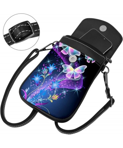 Stylish Leather Phone Bag - Crossbody Purse for Women - Classic & Functional Shoulder Bag Floral Pattern with Leaves Multicol...