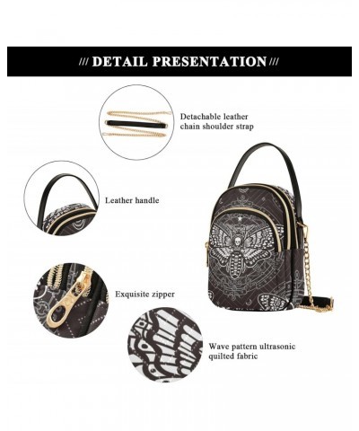 Black White Skull Dragonfly Small Crossbody Bag Quilted Handbags for Women Chain Shoulder Bag $13.77 Crossbody Bags