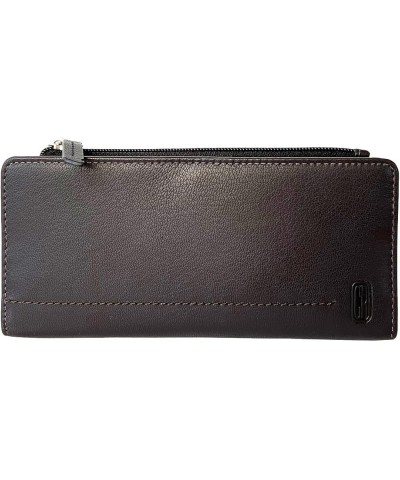 Slim Ladies Clutch With Top Zipper Brown $20.50 Wallets