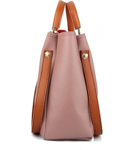 Women Lady Leatherette Handbags Combo PU Tote Bag Shoulder Messenger Bag Top Handle Satchel Purse Set 4pcs Pink $22.32 Totes