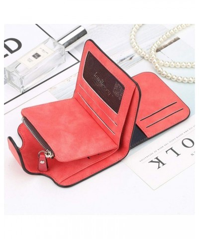 Women Wallet Brand Wallet Women 2021 New Women's Short Wallet Korean Buckle Sanded Leather Coin Purse Mini Female Purses (Col...