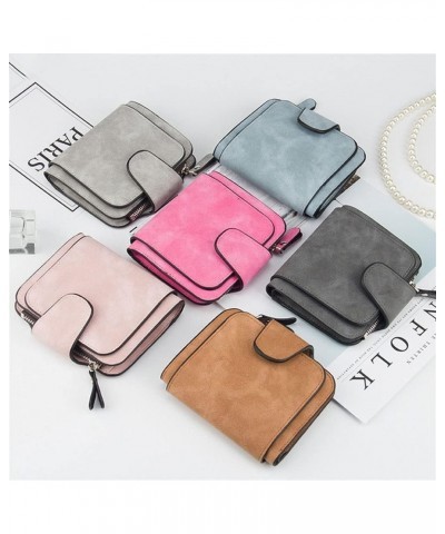 Women Wallet Brand Wallet Women 2021 New Women's Short Wallet Korean Buckle Sanded Leather Coin Purse Mini Female Purses (Col...