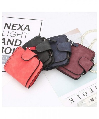 Women Wallet Brand Wallet Women 2021 New Women's Short Wallet Korean Buckle Sanded Leather Coin Purse Mini Female Purses (Col...