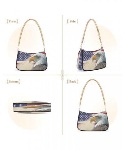 Shoulder Bags for Women American US Flag Independence Day Patriotic Hobo Tote Handbag Small Clutch Purse with Zipper Closure ...