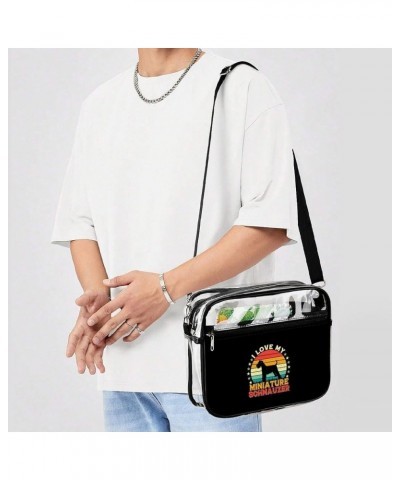 My-pitbull Pattern Clear Crossbody Shoulder Purse Bag for Men Women, Stadium Clear Messenger Bag Style-2 $11.25 Crossbody Bags