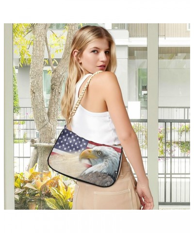 Shoulder Bags for Women American US Flag Independence Day Patriotic Hobo Tote Handbag Small Clutch Purse with Zipper Closure ...