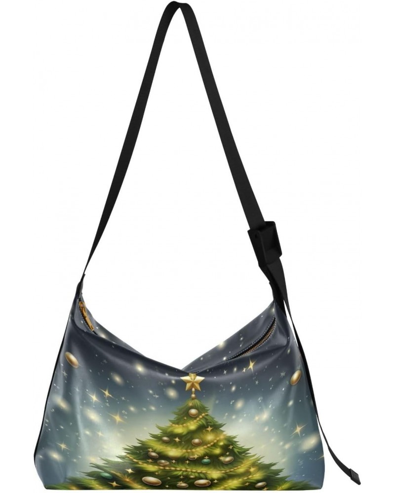 Christmas Tree Balls Crossbody Bag Hobo Handbag Purse Fashion PU Leather Shoulder Bags for Women $17.33 Hobo Bags