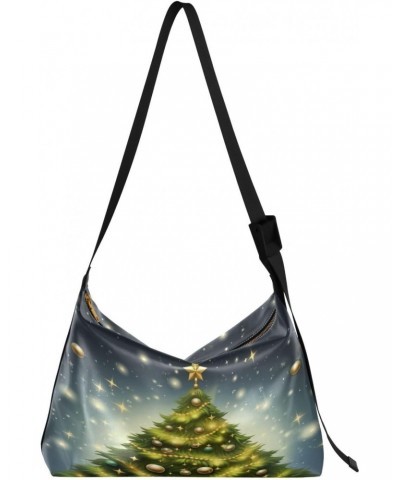 Christmas Tree Balls Crossbody Bag Hobo Handbag Purse Fashion PU Leather Shoulder Bags for Women $17.33 Hobo Bags