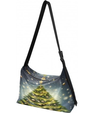 Christmas Tree Balls Crossbody Bag Hobo Handbag Purse Fashion PU Leather Shoulder Bags for Women $17.33 Hobo Bags