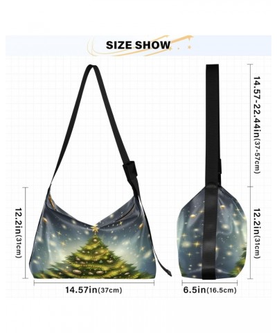 Christmas Tree Balls Crossbody Bag Hobo Handbag Purse Fashion PU Leather Shoulder Bags for Women $17.33 Hobo Bags