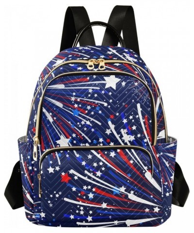 4th of July Women Backpack American Fireworks Anti-Theft Travel Backpack Lightweight Handbag Roomy Weekend Bag Everyday Use P...