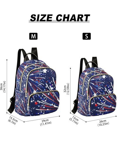 4th of July Women Backpack American Fireworks Anti-Theft Travel Backpack Lightweight Handbag Roomy Weekend Bag Everyday Use P...