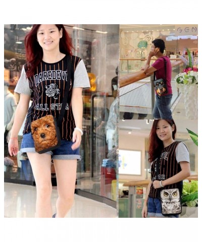 Fashion Small Crossbody Bags for Children Women Men Travel Shoulder Bag Purse Morkie Flower $9.00 Satchels