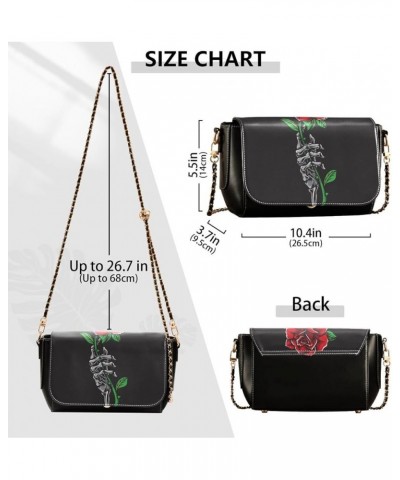 Leather Crossbody Bags, Flower with Check Crossbody Bag Black Wallet Phone Purses Chain Shoulder Bag Pattern 42 $20.00 Crossb...