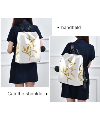 Backpack Purse for Women Fashion Travel Anti-theft White Rose Yellow Leaves Daypack Casual Shoulder Bag Medium Size $20.94 Ba...