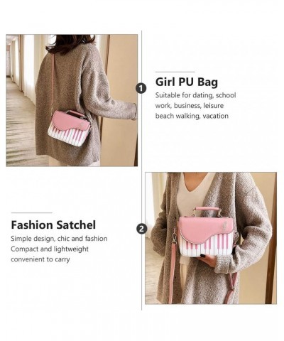 Fashion Color Matching Small Square Bag Girl Shoulder Bag Cross-body Bag Pink $15.59 Crossbody Bags