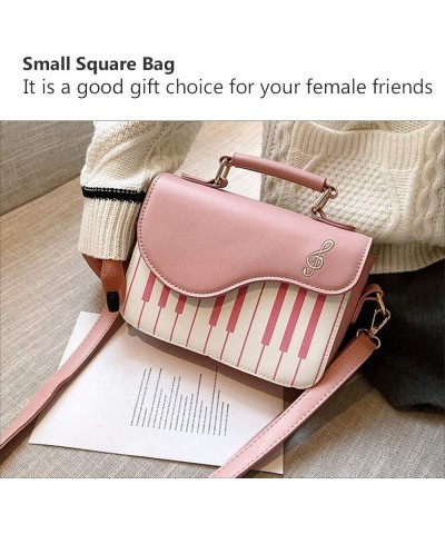 Fashion Color Matching Small Square Bag Girl Shoulder Bag Cross-body Bag Pink $15.59 Crossbody Bags