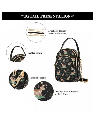 Little Farm Cattle Crossbody Bags for Women Quilted Shoulder Bag Handbag with Chain Strap Butterfly Leaves Trendy Cross Body ...