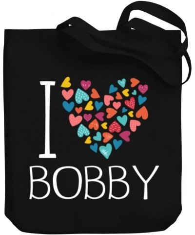 I love Bobby colorful hearts Canvas Tote Bag 10.5" x 16" x 4 $22.39 Totes