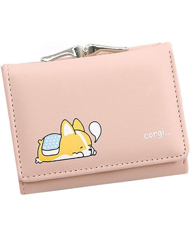 Cute Dog Women Wallet Small PU Leather Credit Card Case Holder Girls Coin Purse (Grey Blue) Pink $9.32 Wallets