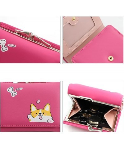 Cute Dog Women Wallet Small PU Leather Credit Card Case Holder Girls Coin Purse (Grey Blue) Pink $9.32 Wallets