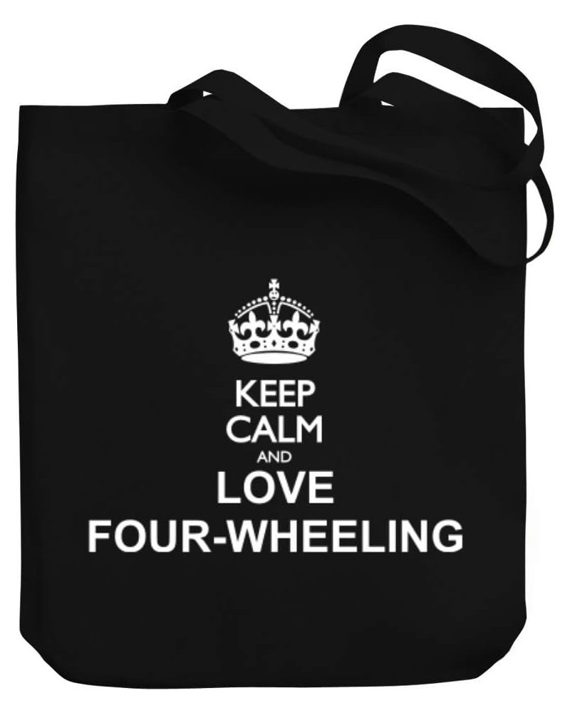 Keep calm and love Four Wheeling Canvas Tote Bag 10.5" x 16" x 4 $22.39 Totes