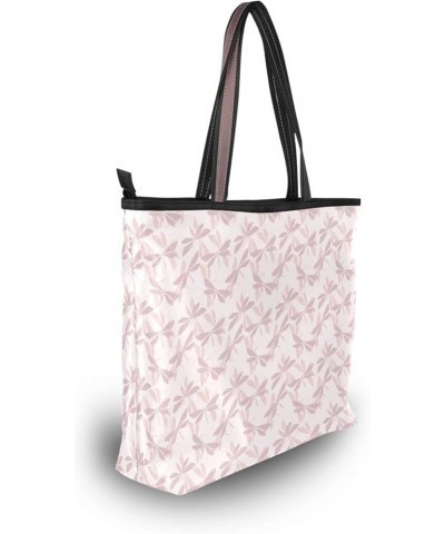 Soft Tote Shoulder Bag Big Capacity Handbag Pink Dragonfly Printed Handbag Tote Bag Large Capacity Pink Dragonfly $12.18 Totes