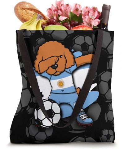 Dabbing Poodle Argentina Soccer Fans Jersey Football Lovers Tote Bag $11.49 Totes