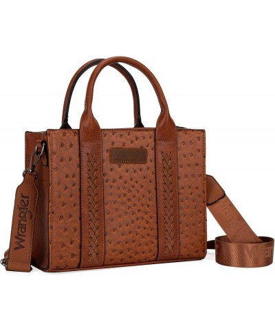 Wrangler Tote Bag for Women Designer Satchel Handbags Top-handle Purses with Strap Ostrich-brown $22.50 Totes