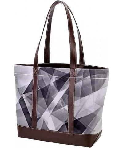 Tote Bag for Women, Large Tote Bag, Tote Bag with Zipper, Modern Abstract Simple Geometric Pattern Gray, Tote Bags Women Desi...