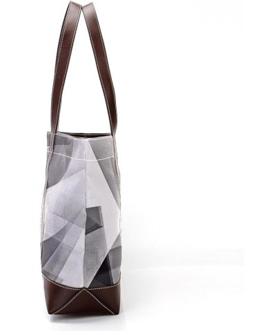 Tote Bag for Women, Large Tote Bag, Tote Bag with Zipper, Modern Abstract Simple Geometric Pattern Gray, Tote Bags Women Desi...