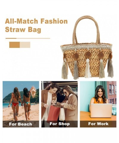 Straw Bag for Women, Beach Bag With Tassel, Mini Handmade Woven Bag, Handbag Suitable for Vacation Travel Daily Matching $16....