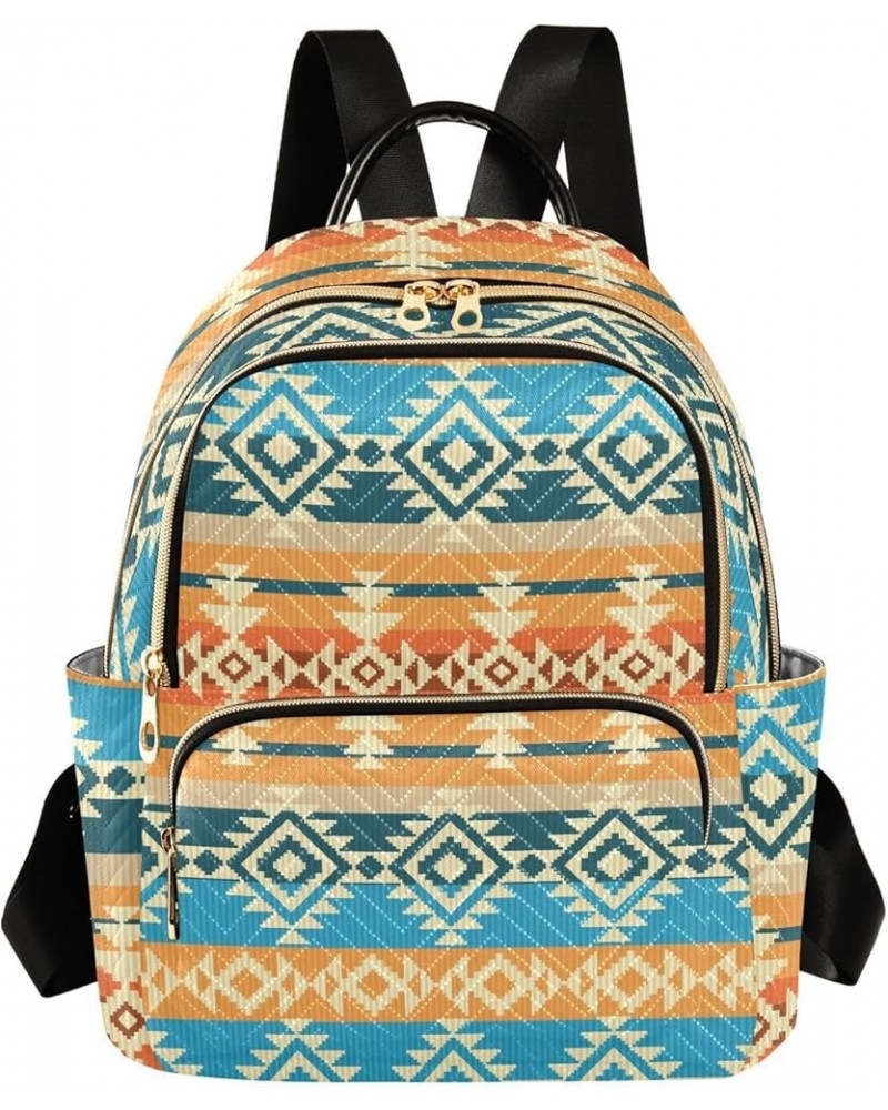 Navajo Style Geometric Mini Backpack Purse for Women, Bright Color Travel Backpack Fashion Backpack Handbag Shoulder Bag Smal...