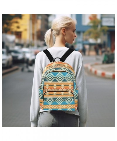 Navajo Style Geometric Mini Backpack Purse for Women, Bright Color Travel Backpack Fashion Backpack Handbag Shoulder Bag Smal...