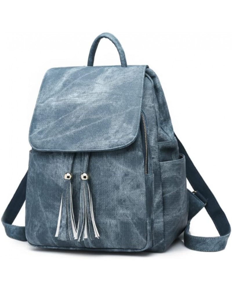 Women Backpack Purse Vegan Leather Large Travel Backpack College Shoulder Bag with Tassel-Black (Color : Gray) Blue $28.55 Ba...