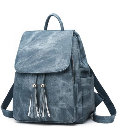 Women Backpack Purse Vegan Leather Large Travel Backpack College Shoulder Bag with Tassel-Black (Color : Gray) Blue $28.55 Ba...