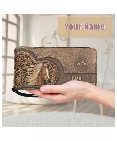 Personalized Name Handbags Clutch Purse, Custom Mom's Gift Dog Design Customized Women's Clutch Purse Wallet PU Leather Water...