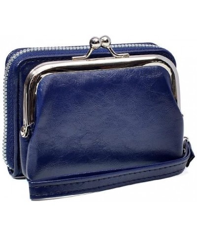 Purse For Women Authentic Wallet Credit Card Holder with Large Capacity Wristlet (Black) Blue $11.12 Wristlets