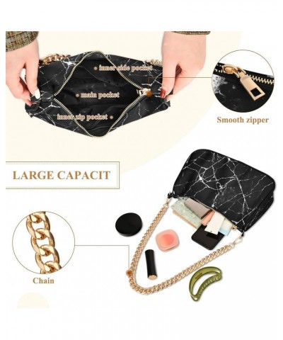 Women Handbag Purses Piano Music Chain Shoulder bag Small Ladies Hobo Tote Handbags Evening Purse Marble 11 $16.73 Hobo Bags