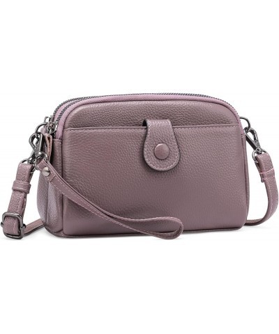 Crossbody Bags for Women Small Genuine Leather Shoulder Purse Cross Body Bag with Wristlet Top Zipper Purple $16.11 Crossbody...