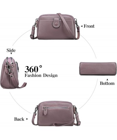 Crossbody Bags for Women Small Genuine Leather Shoulder Purse Cross Body Bag with Wristlet Top Zipper Purple $16.11 Crossbody...