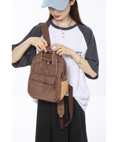 Small Corduroy Backpack for Women Unisex Lightweight Daypack Backpacks Casual Travel Bag (Style2-Beige) Style2-brown $10.50 B...