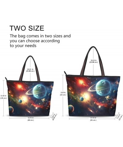 Women Tote Bags Universe Space Planet Top Handle Satchel Handbags Shoulder Bag for Shopping 20848178 Space $11.12 Satchels