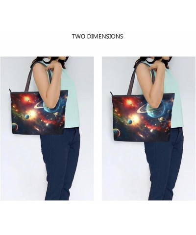 Women Tote Bags Universe Space Planet Top Handle Satchel Handbags Shoulder Bag for Shopping 20848178 Space $11.12 Satchels